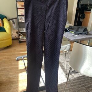 H&M Women's Navy Patterned Dress Pants